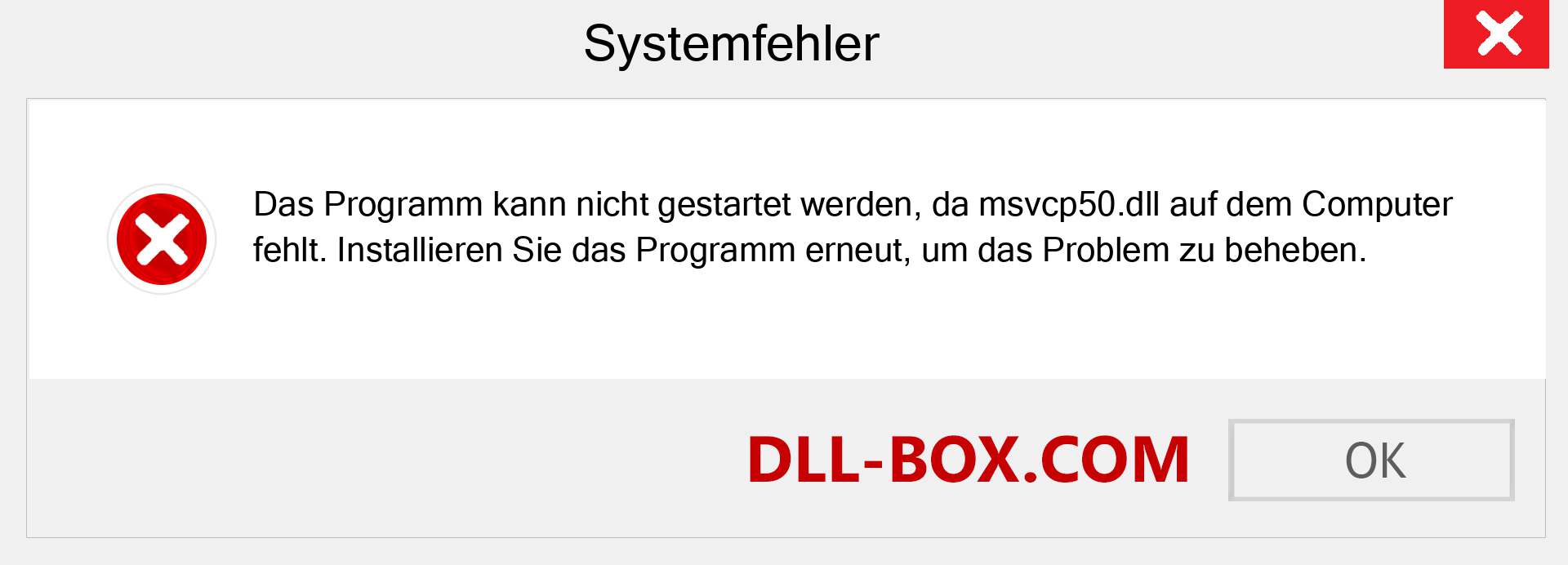 msvcp50.dll-Datei fehlt?. Download für Windows 7, 8, 10 - Fix msvcp50 dll Missing Error unter Windows, Fotos, Bildern